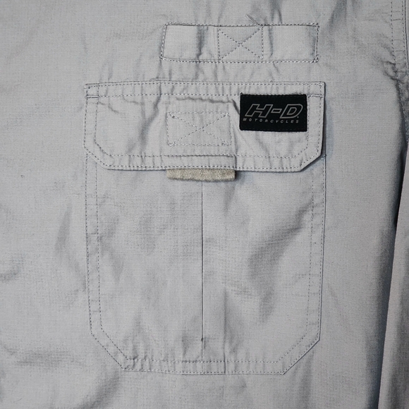 Harley Davidson Vented Rear Long Sleeve Shirt Roll Up Tabs Relaxed Fit 2XL - Picture 4 of 8